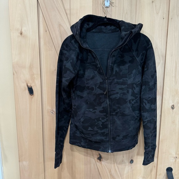 Lululemon Scuba Hoodie Size 4 Cotton Fleece Incognito Camo Multi Grey Jacket - Picture 8 of 16